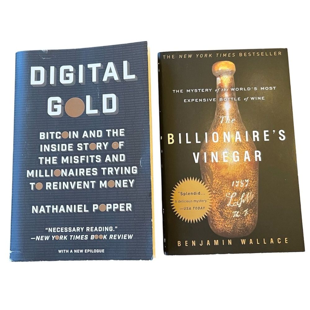 Pair of Books about crypto and wine